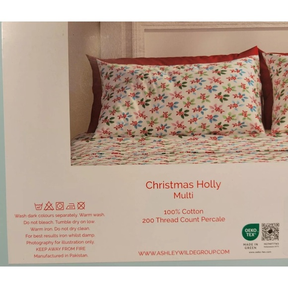 Cath Kidston Red and Green Floral Sheets Bedding - Picture 4 of 9